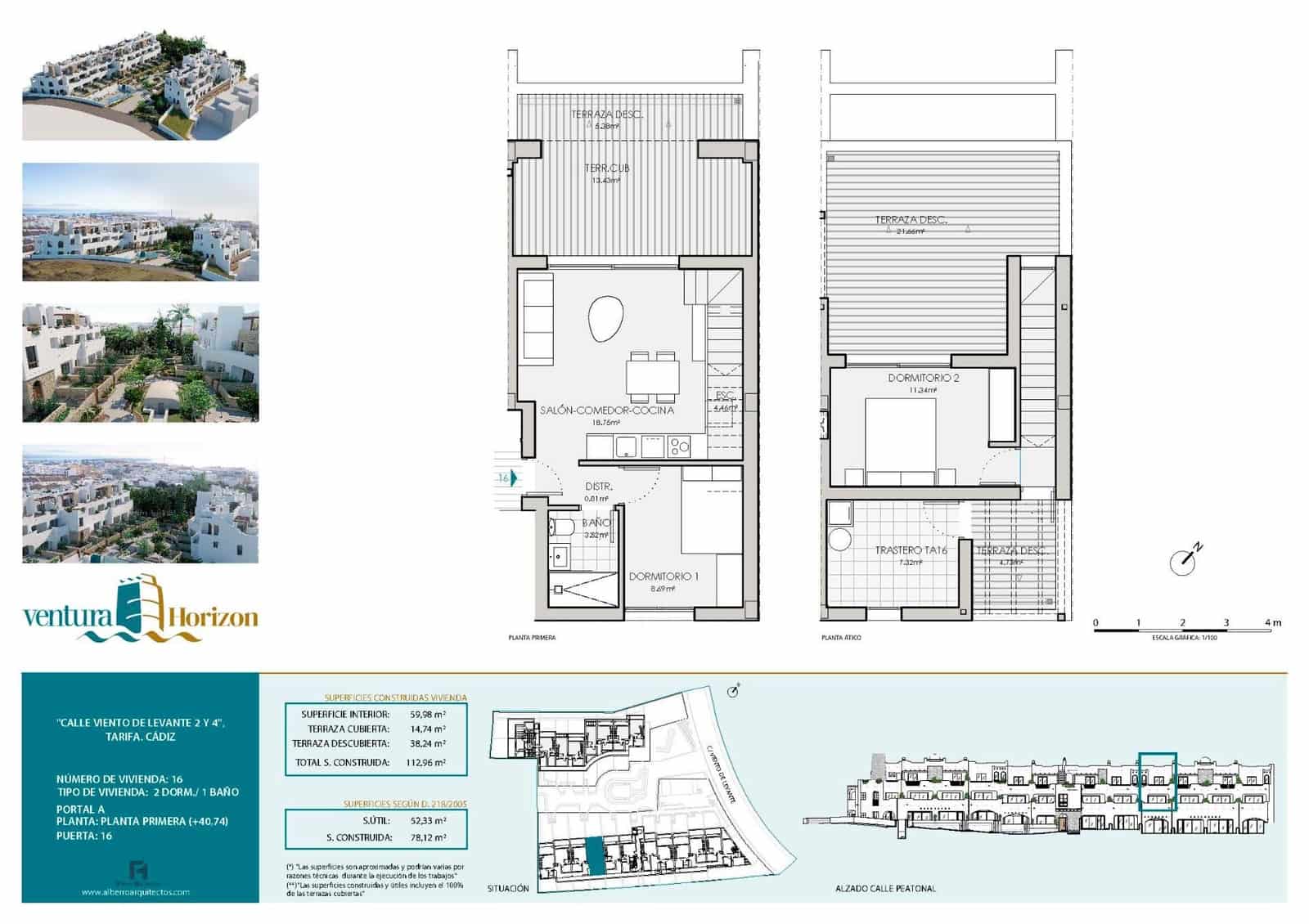2 slaapkamer Penthouse te koop in Tarifa met zwembad garage - € 495.000 (Ref: 8094211)