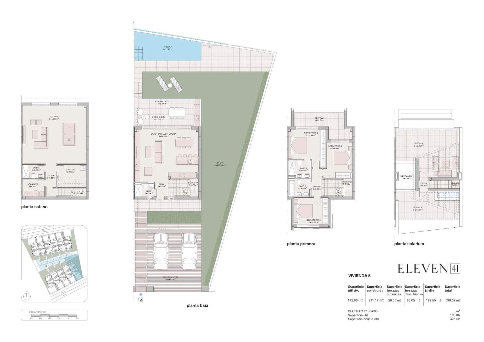 3 soveværelse Rækkehus til salg i Los Flamingos med swimmingpool garage - € 1.140.000 (Ref: 8202100)