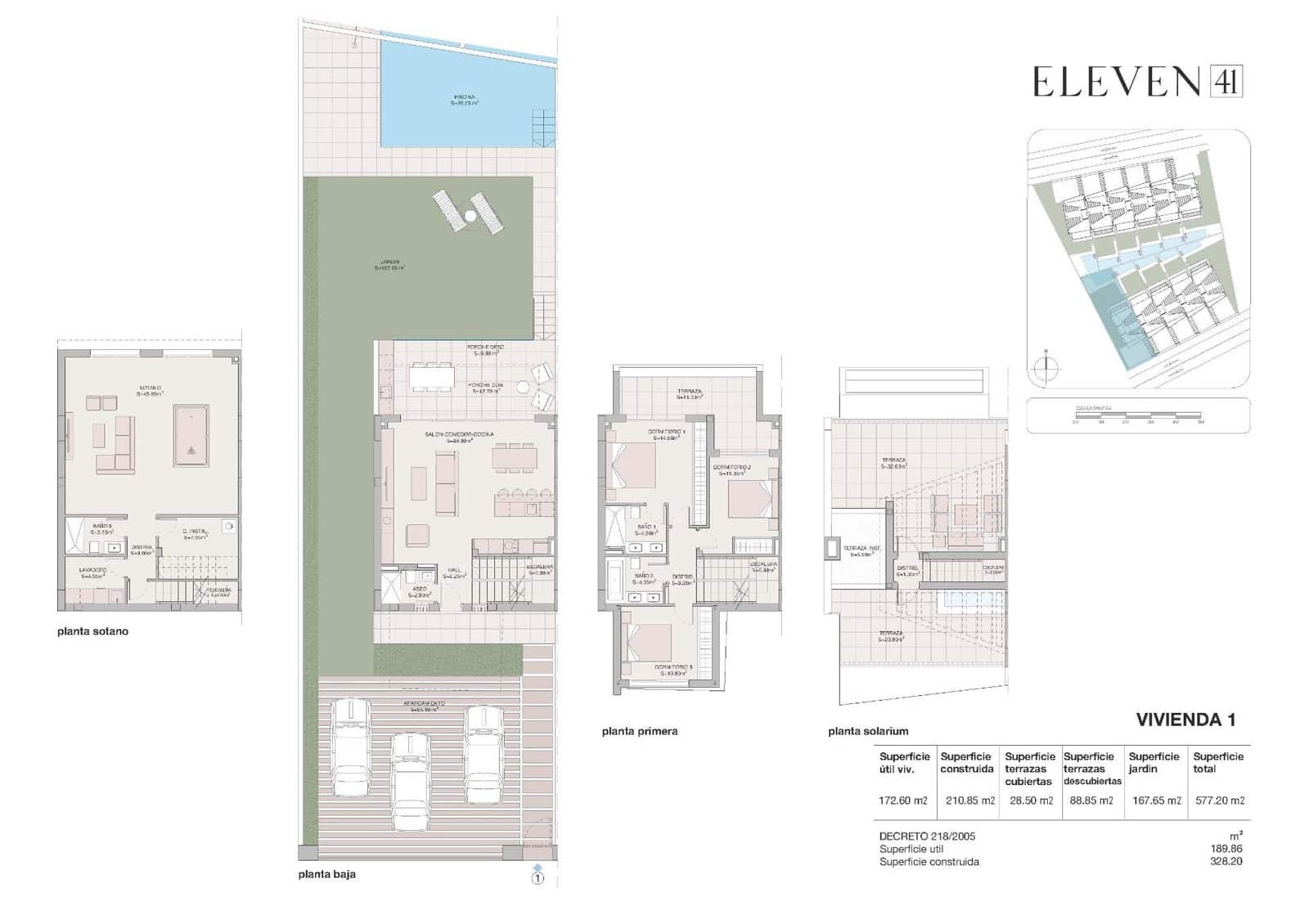 3 soveværelse Rækkehus til salg i Los Flamingos med swimmingpool garage - € 1.160.000 (Ref: 8202104)