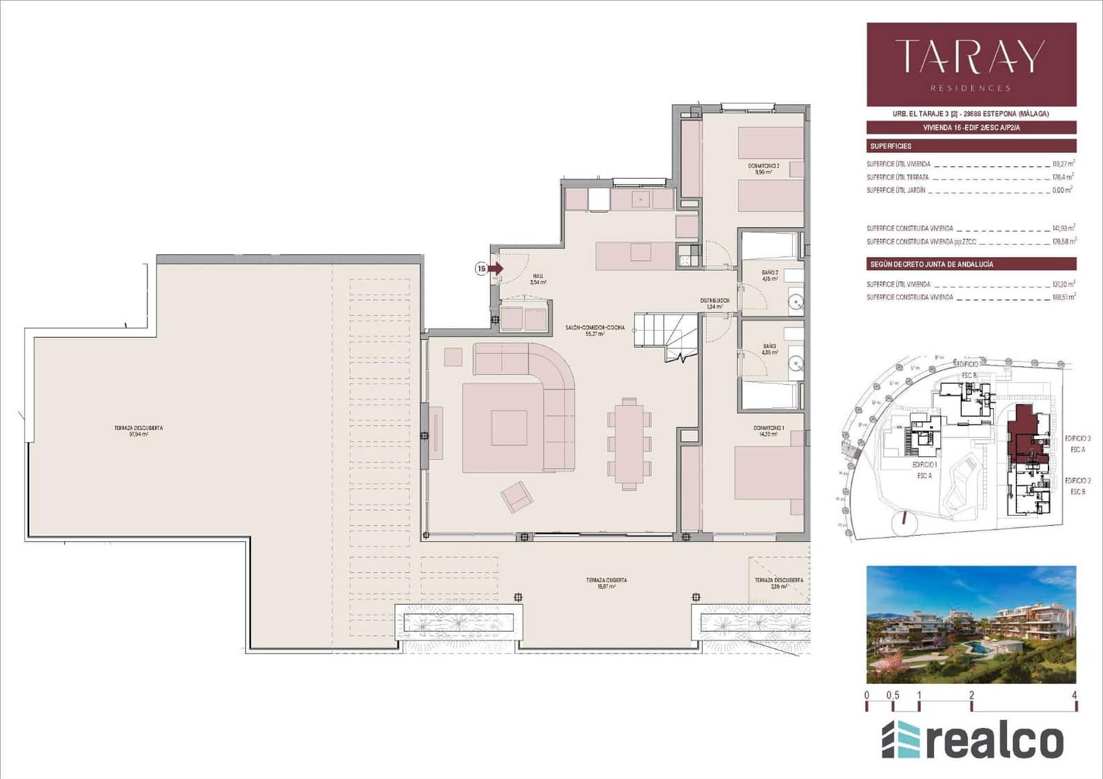 3 chambre Penthouse à vendre à Los Flamingos avec piscine garage - 1 246 000 € (Ref: 8445732)