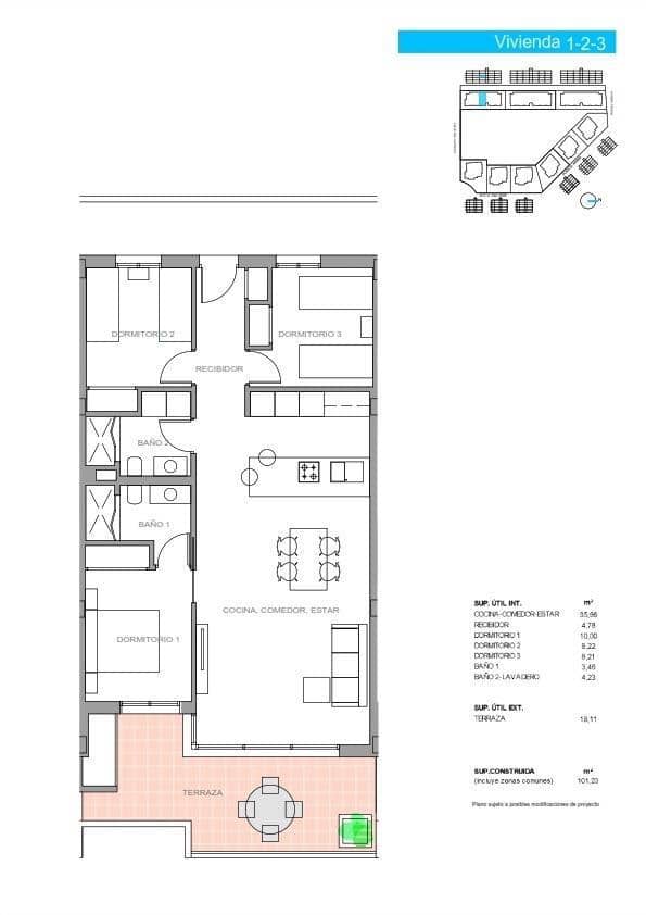 3 quarto Apartamento para venda em Guardamar del Segura com garagem - 279 900 € (Ref: 9720300)