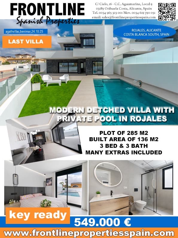 3 Zimmer Villa zu verkaufen in Rojales mit Pool Garage - 549.000 € (Ref: 8732078)
