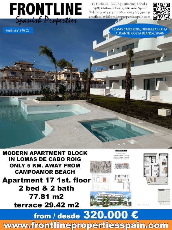 Apartamento de 2 habitaciones en Orihuela Costa en venta con piscina - 320.000 € (Ref: 9244386)