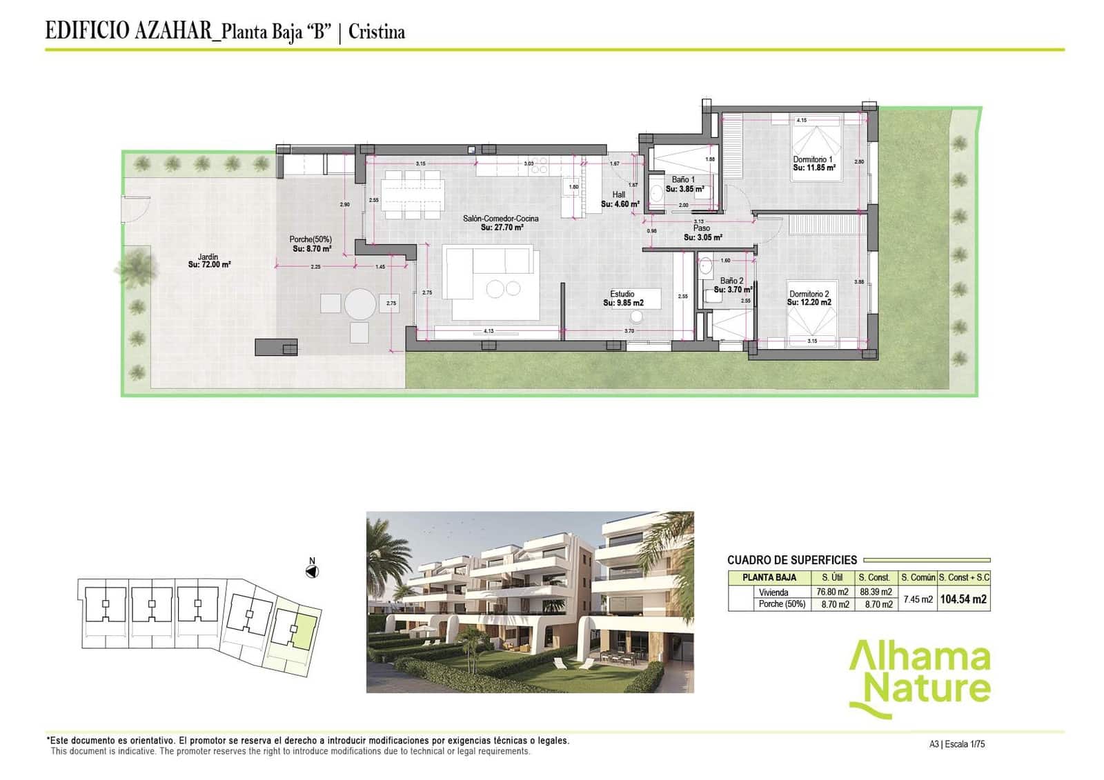 3 bedroom Apartment for sale in Alhama de Murcia - € 221,900 (Ref: 9151660)