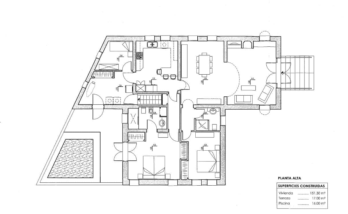 4 soveværelse Finca/Landehus til salg i Benissa med swimmingpool garage - € 650.000 (Ref: 8939301)