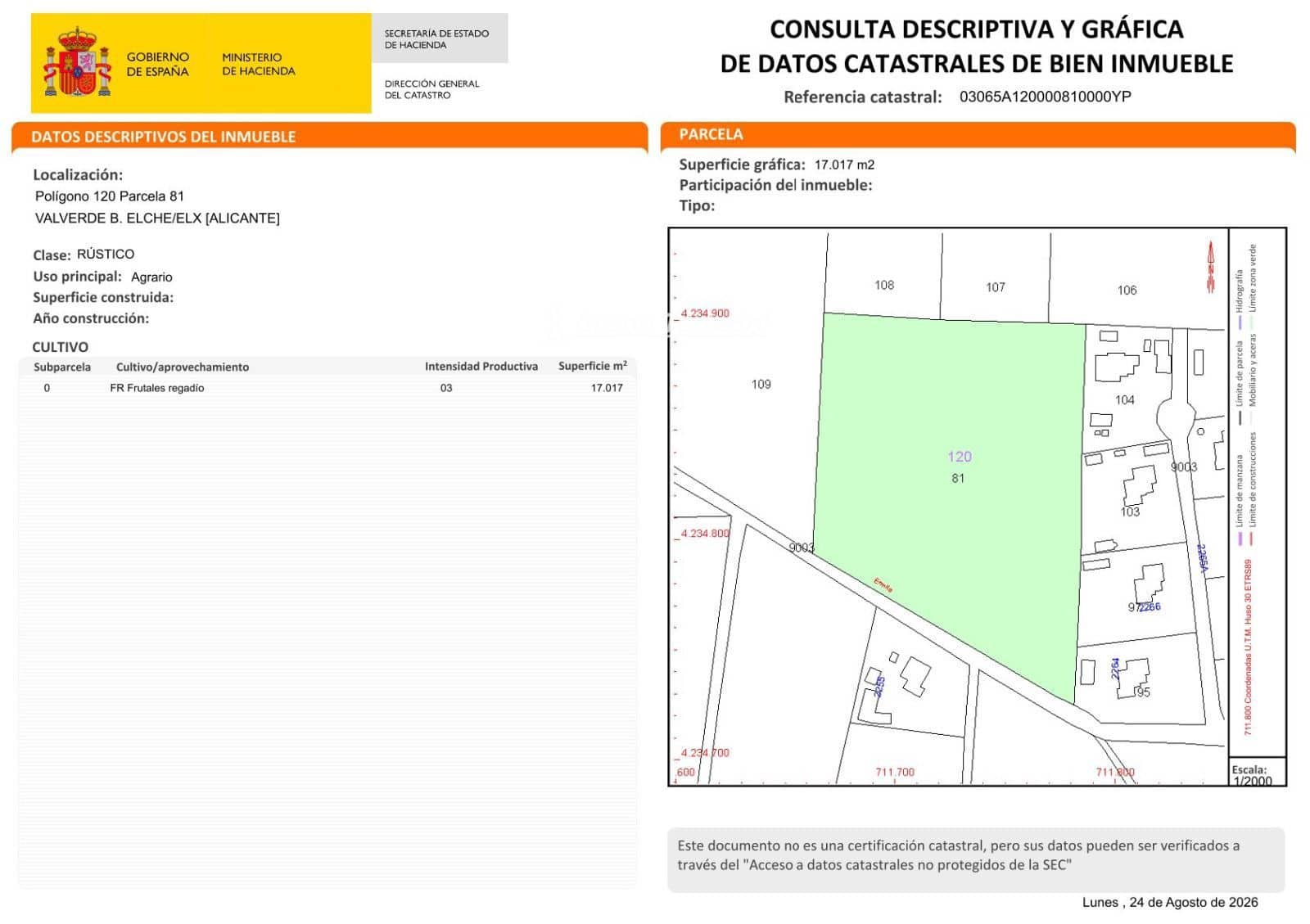 Undeveloped Land for sale in Elche / Elx - € 169,000 (Ref: 10029825)