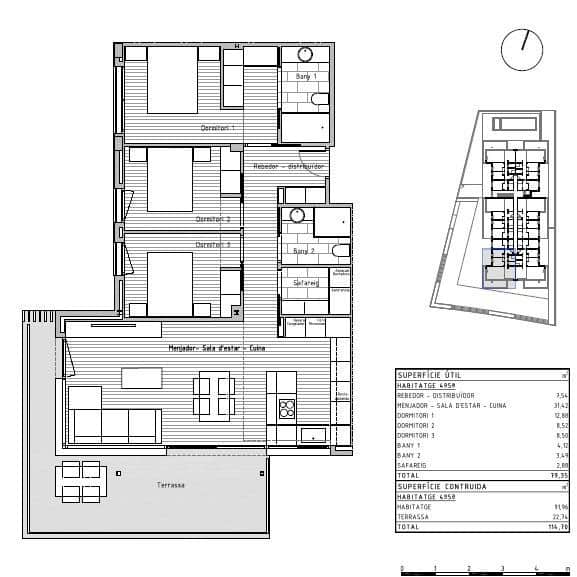 3 sypialnia Penthouse na sprzedaż w Cunit z basenem garażem - 342 889 € (Ref: 9151910)