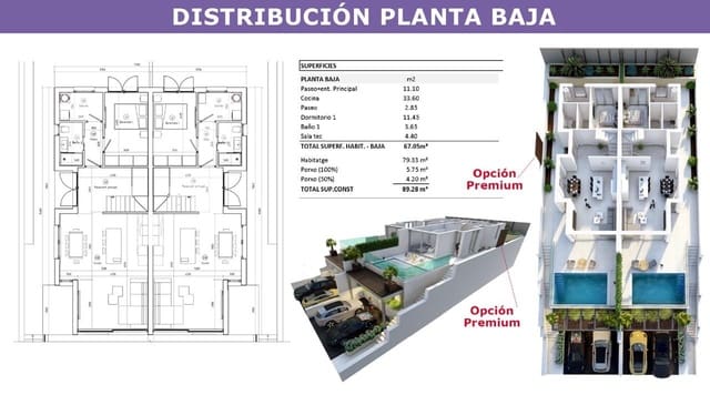 4 makuuhuone Rivitalo myytävänä paikassa Segur de Calafell, Calafell mukana uima-altaan - 445 000 € (Ref: 9151987)