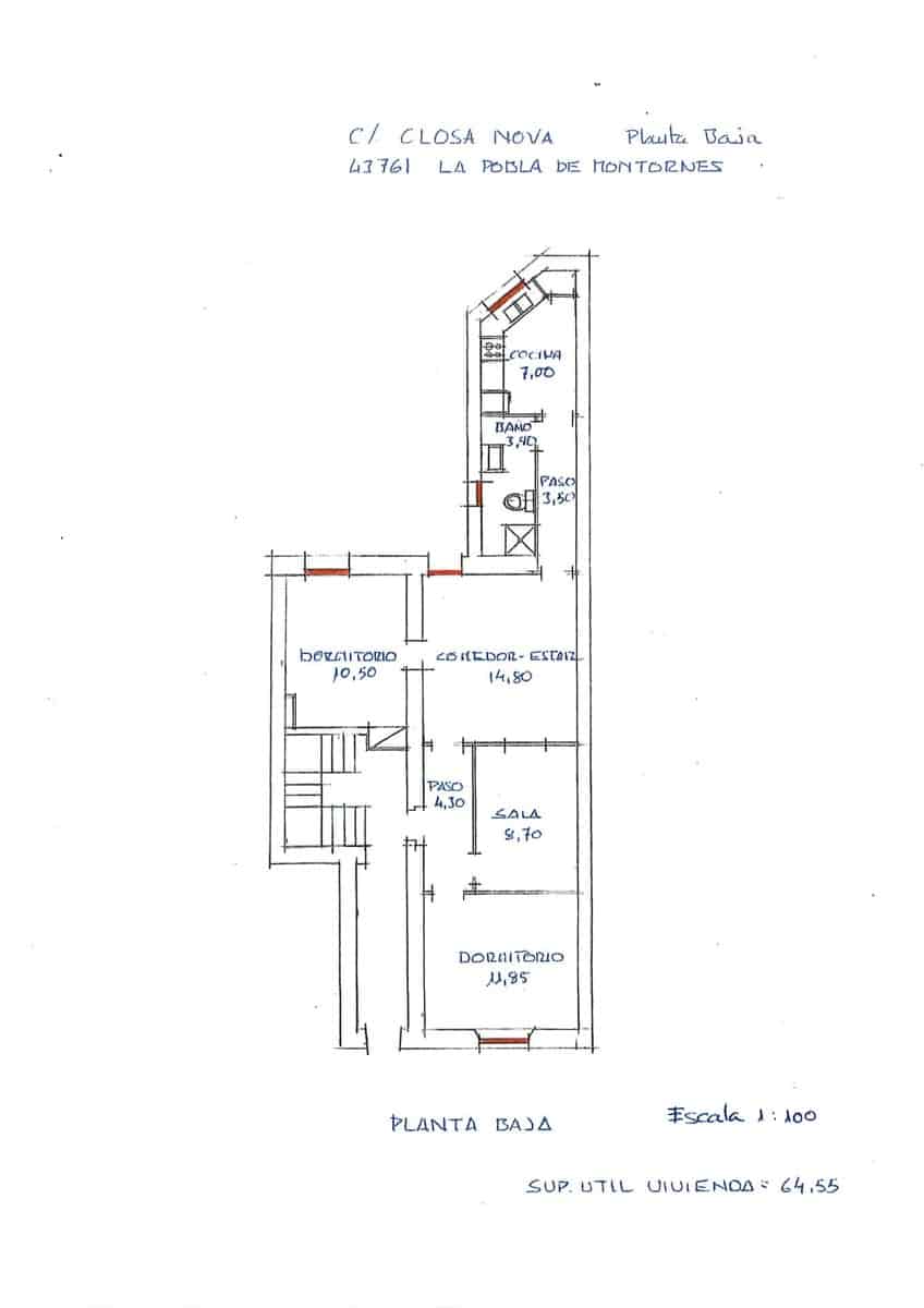 9 bedroom Townhouse for sale in La Pobla de Montornes - € 188,000 (Ref: 9300998)