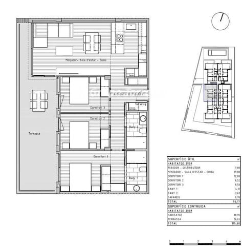 3 sypialnia Penthouse na sprzedaż w Cunit z basenem garażem - 357 750 € (Ref: 9536234)