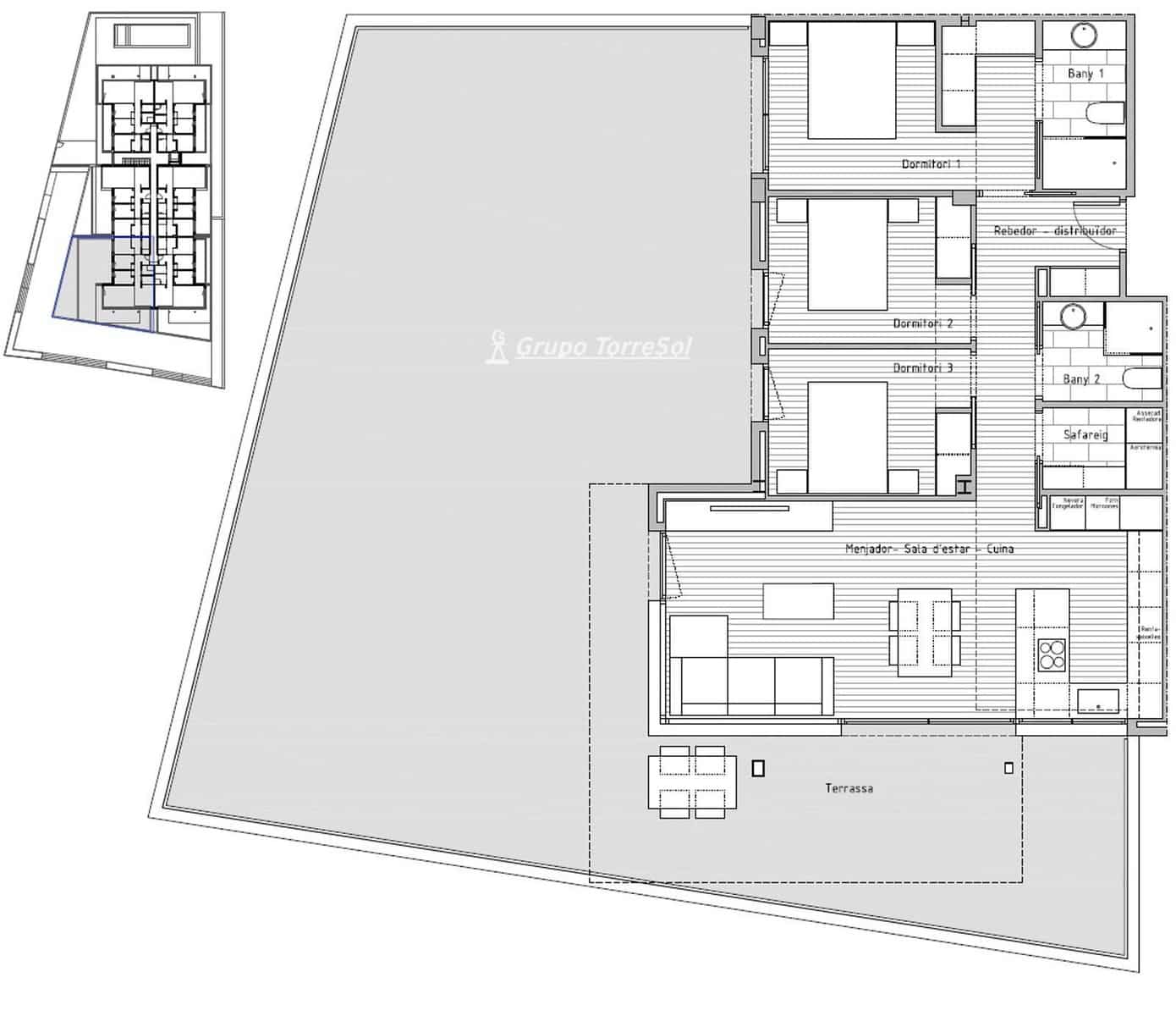 Piso de 3 habitaciones en Cunit en venta con piscina - 448.880 € (Ref: 9536238)