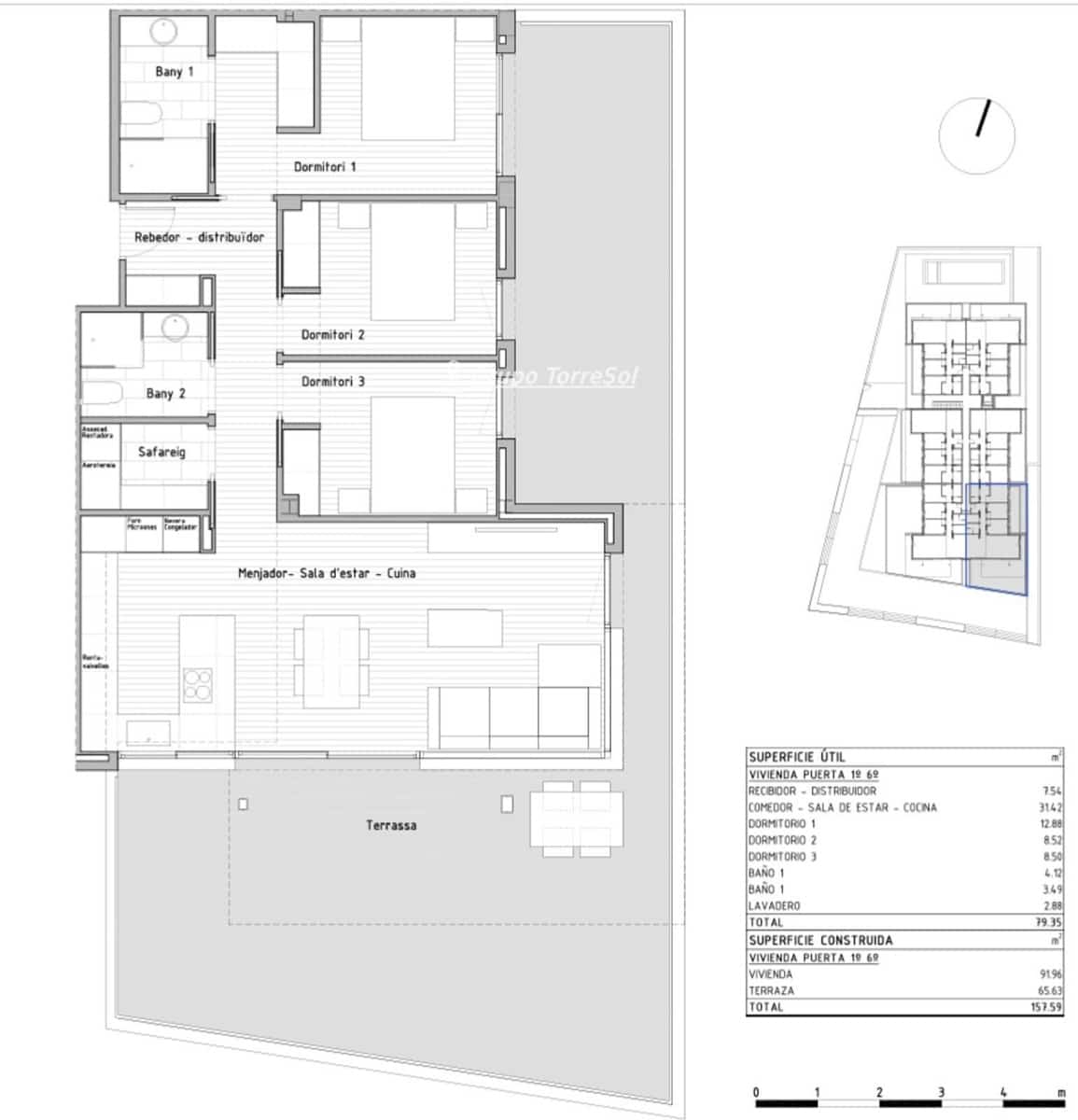 3 camera da letto Appartamento in vendita in Cunit con piscina - 402.000 € (Rif: 9536238)