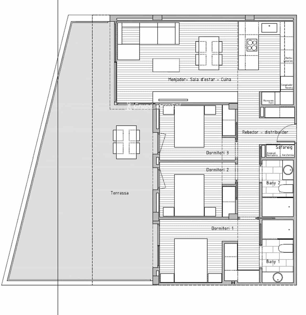 Piso de 3 habitaciones en Cunit en venta con piscina - 346.840 € (Ref: 9536239)