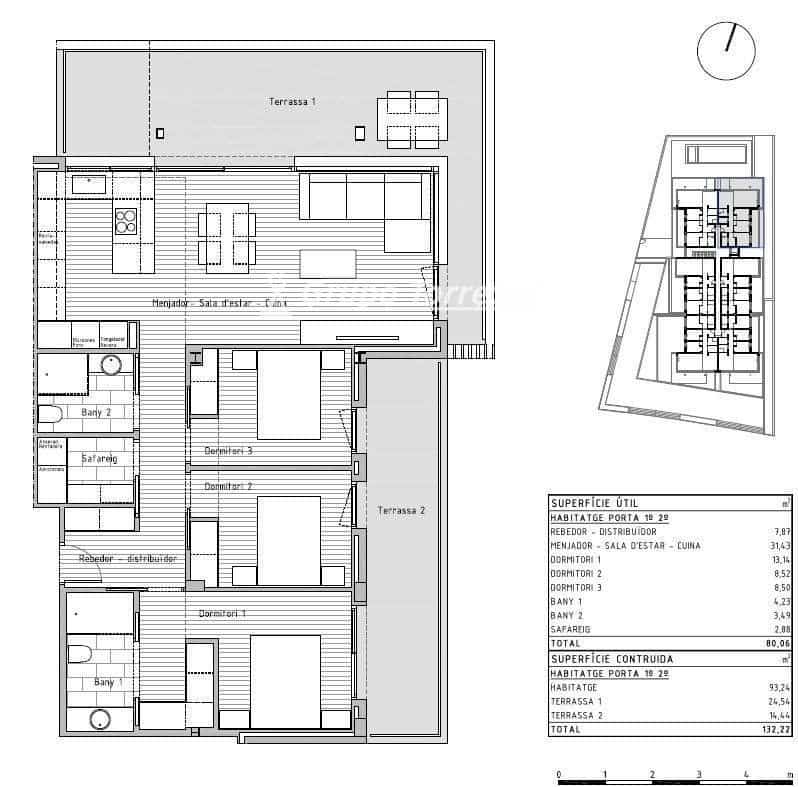 Piso de 3 habitaciones en Cunit en venta con piscina - 345.009 € (Ref: 9536240)