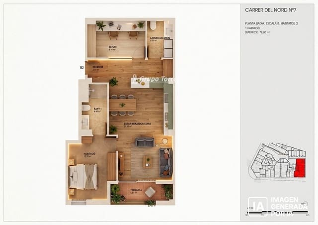 1 chambre Appartement à vendre à Torredembarra avec garage - 190 000 € (Ref: 9571434)