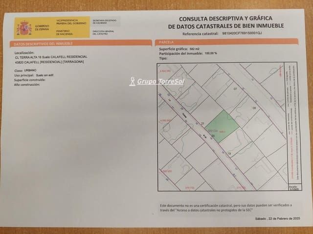 Building Plot for sale in Calafell - € 215,000 (Ref: 9700352)