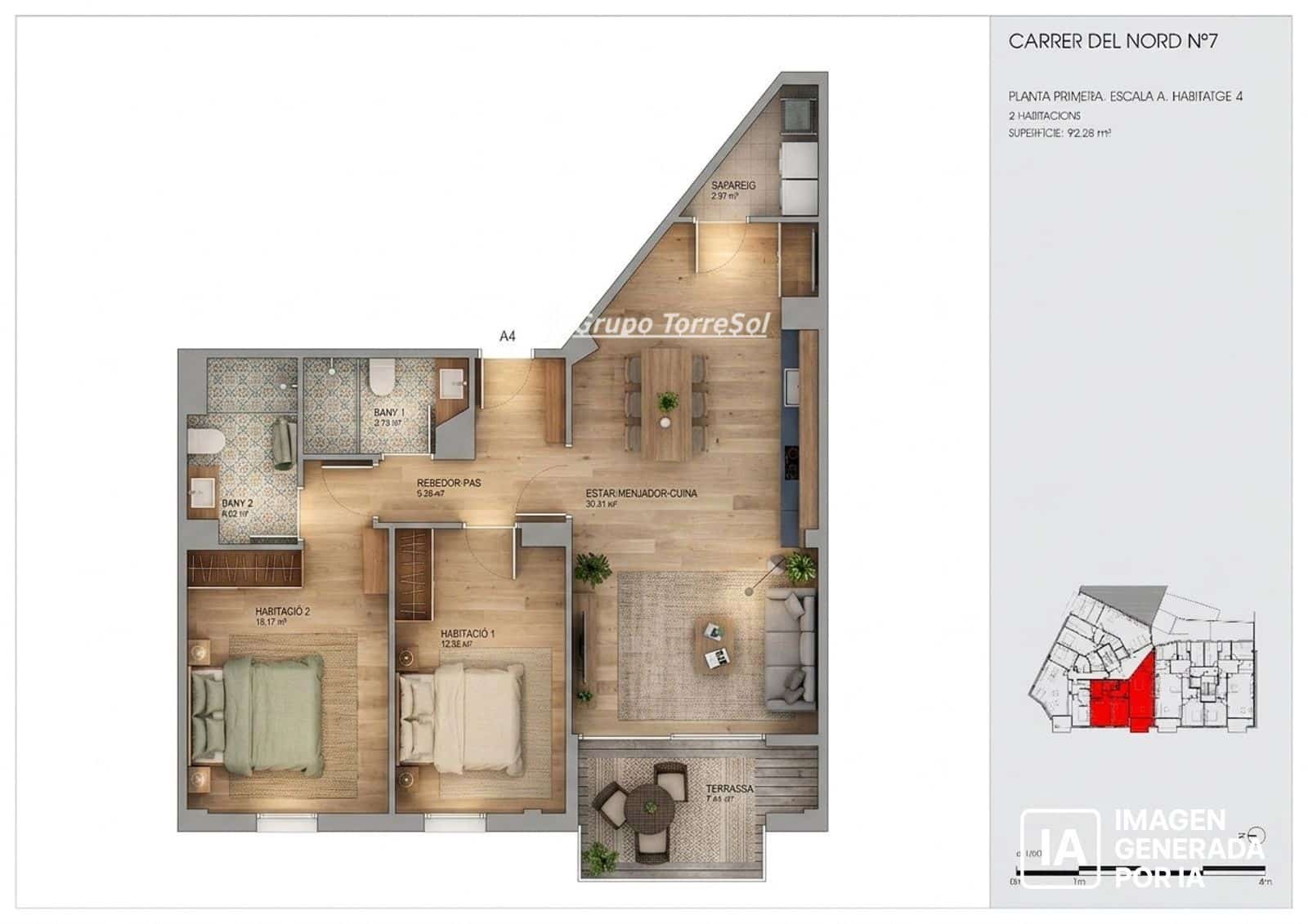 2 bedroom Flat for sale in Torredembarra - € 250,000 (Ref: 9722643)