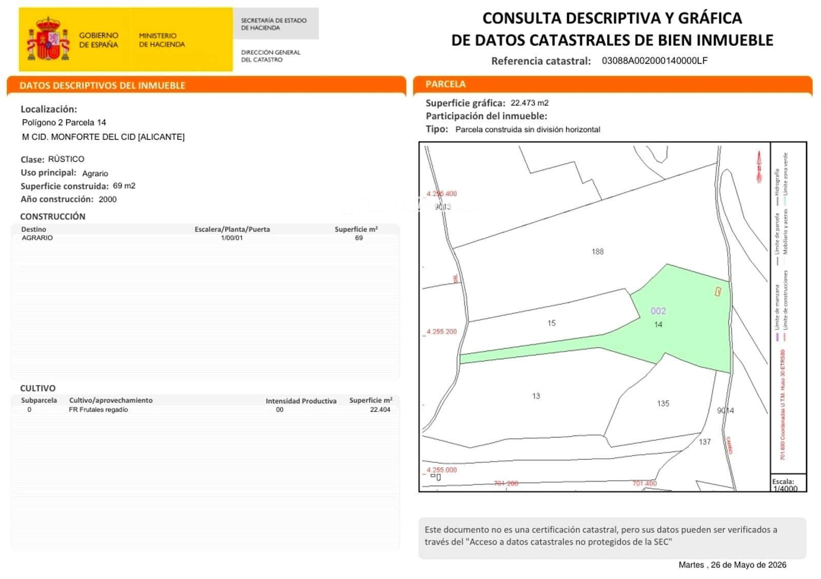 Undeveloped Land for sale in Monforte del Cid - € 180,000 (Ref: 9860789)