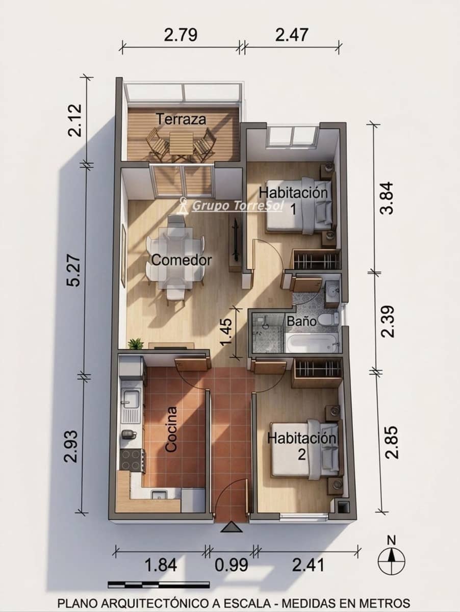 2 Zimmer Wohnung zu verkaufen in Torredembarra mit Pool - 165.000 € (Ref: 9906754)