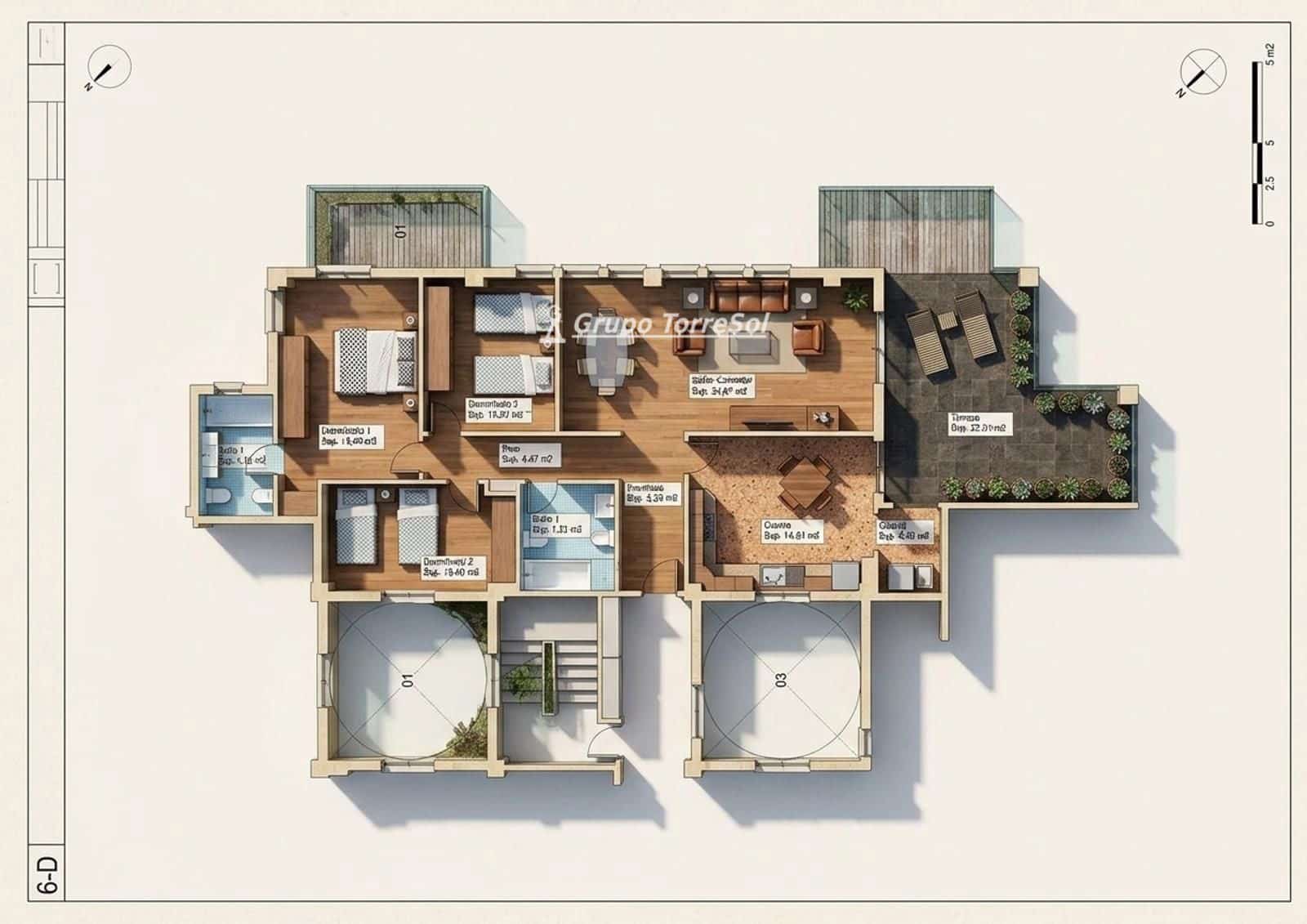 3 soverom Penthouse til leie i Elche / Elx med svømmebasseng garasje - € 1 500 (Ref: 9914977)