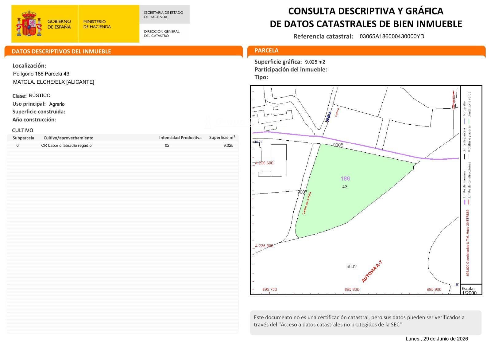 Grunde uden byggetilladelser til salg i Elche / Elx - € 75.000 (Ref: 9932151)