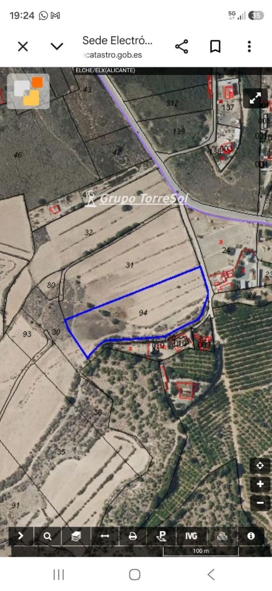 Ubebygd land til salgs i Elche / Elx - € 55 000 (Ref: 9977954)