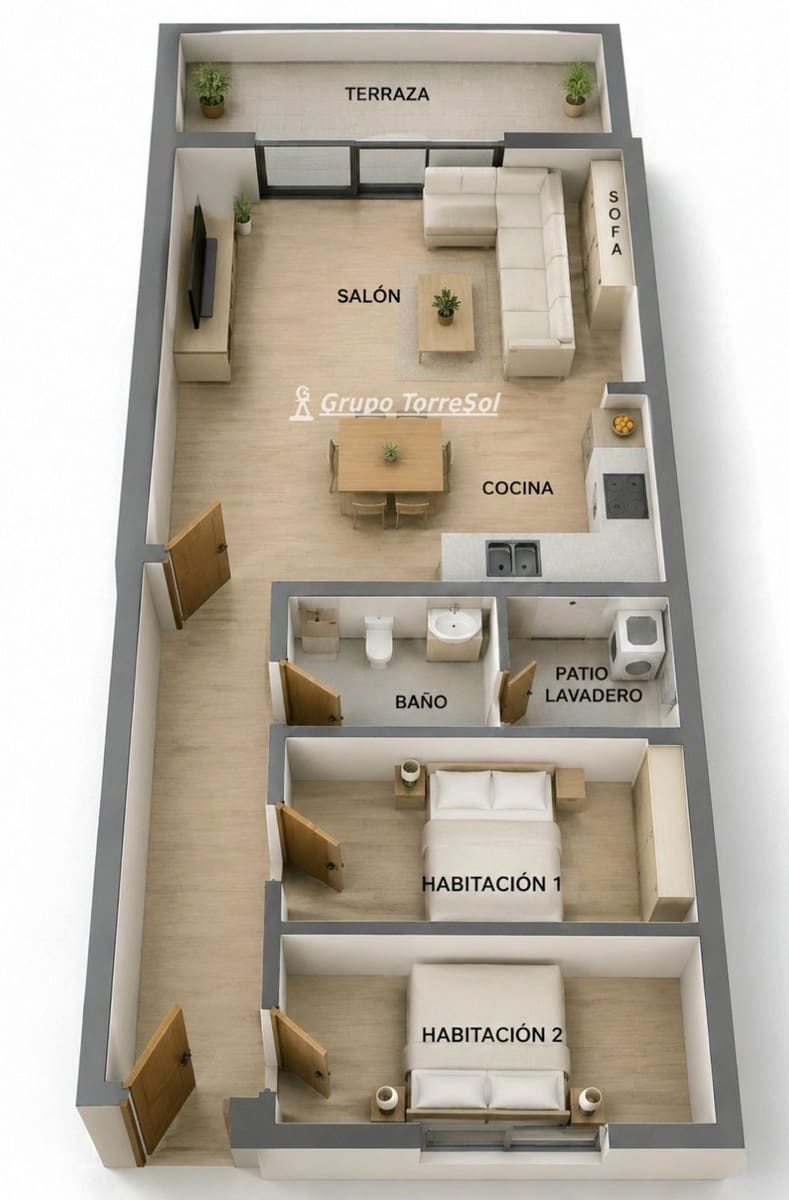 Piso de 2 habitaciones en Torredembarra en venta con piscina - 149.000 € (Ref: 9997760)