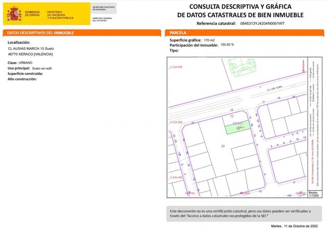 Tomt till salu i Xeraco - 69 990 € (Ref: 7208053)