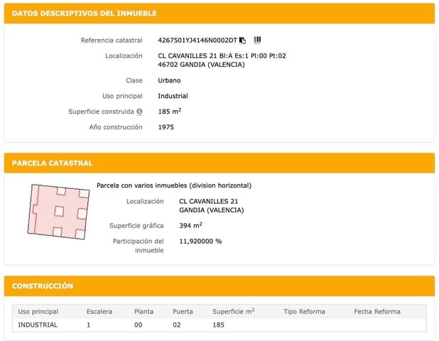 Erhverv til salg i Gandia med garage - € 189.000 (Ref: 9014613)