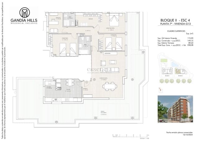 3 soveværelse Penthouse til salg i Gandia med swimmingpool garage - € 427.752 (Ref: 9085212)