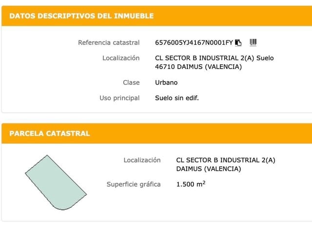 Działka budowlana na sprzedaż w Daimús - 255 000 € (Ref: 9089682)