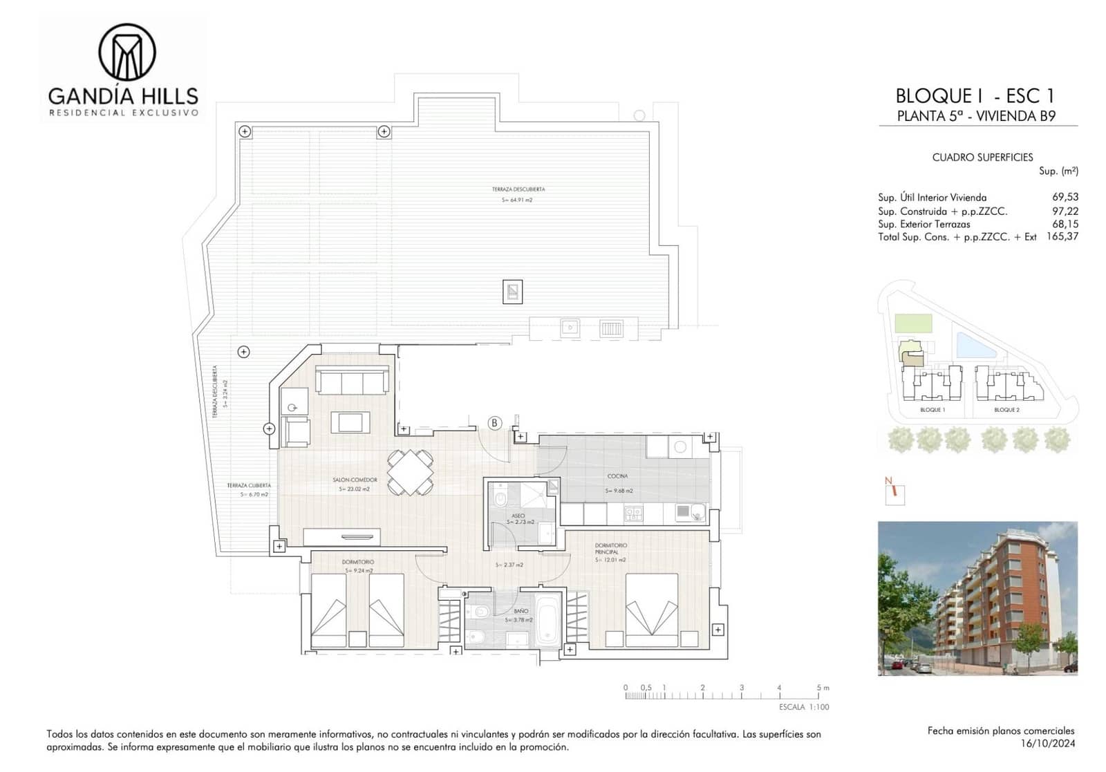 2 camera da letto Attico in vendita in Gandia con piscina garage - 310.000 € (Rif: 9089684)