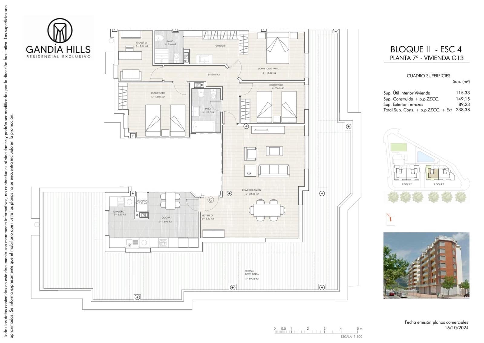 2 camera da letto Attico in vendita in Gandia con piscina garage - 310.000 € (Rif: 9089684)