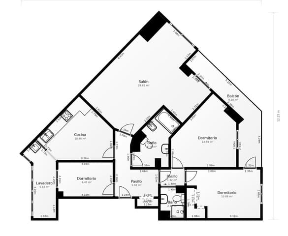 3 makuuhuone Asunto myytävänä paikassa Gandia - 154 000 € (Ref: 9145394)