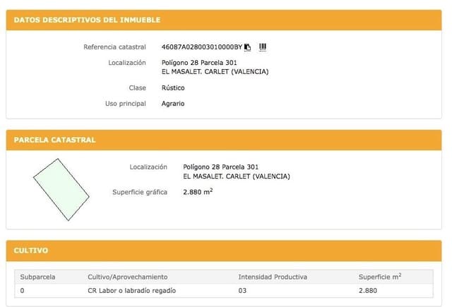 Tomt till salu i Carlet - 26 100 € (Ref: 9192265)