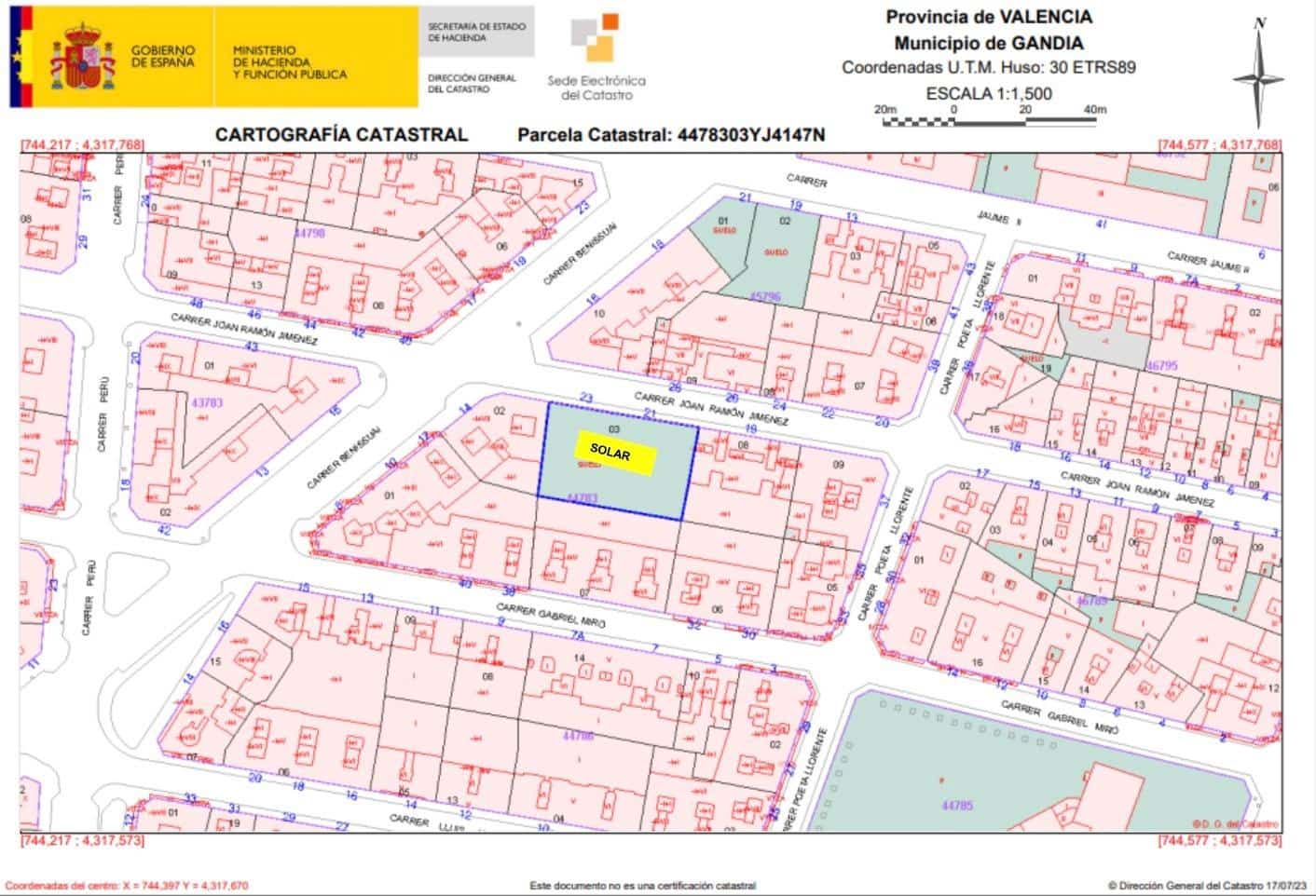 Tontti myytävänä paikassa Gandia - 750 000 € (Ref: 9398452)