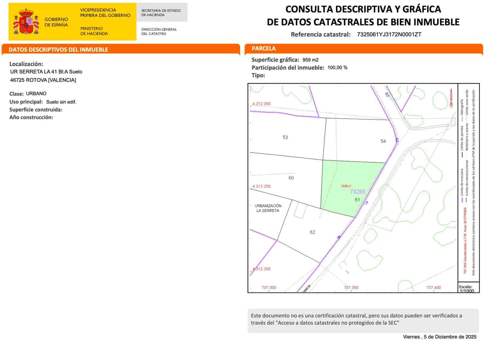 Byggegrund til salg i Rotova - € 85.000 (Ref: 9465585)