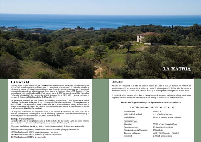 Undeveloped Land for sale in La Cala Golf - Lagar Martell, Mijas - € 11,500,000 (Ref: 5266545)