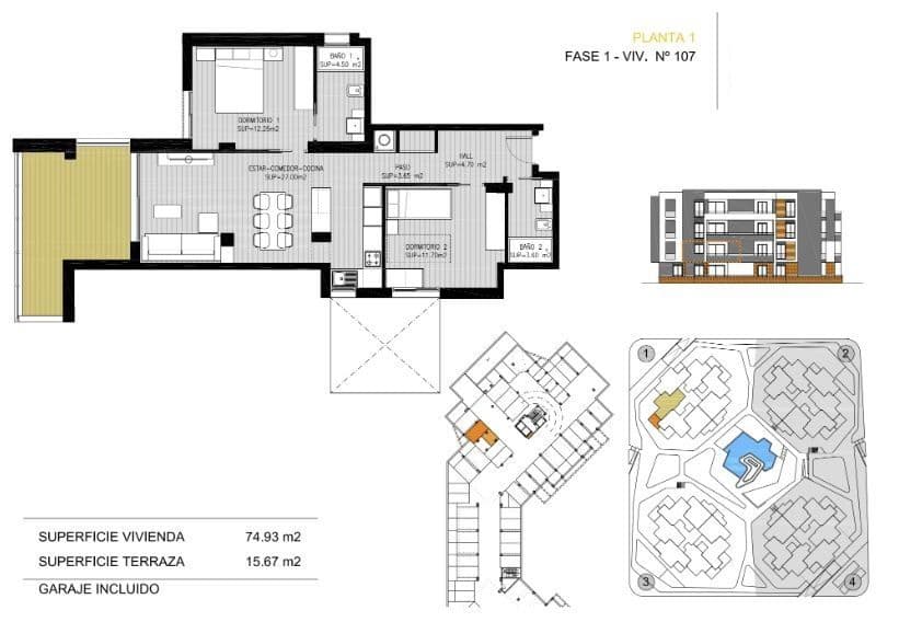 2 soverom Leilighet til salgs i Orihuela Costa med svømmebasseng garasje - € 239 900 (Ref: 5300068)