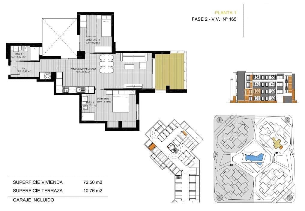 2 soverom Leilighet til salgs i Orihuela Costa med svømmebasseng garasje - € 239 900 (Ref: 5300068)