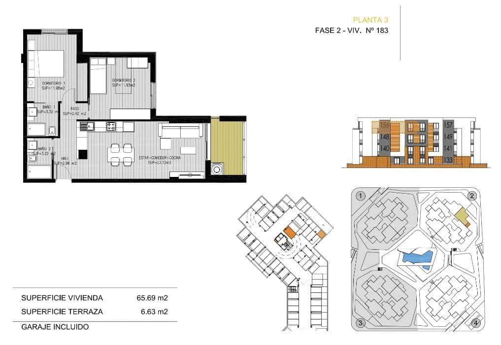 2 soverom Leilighet til salgs i Orihuela Costa med svømmebasseng garasje - € 239 900 (Ref: 5300068)
