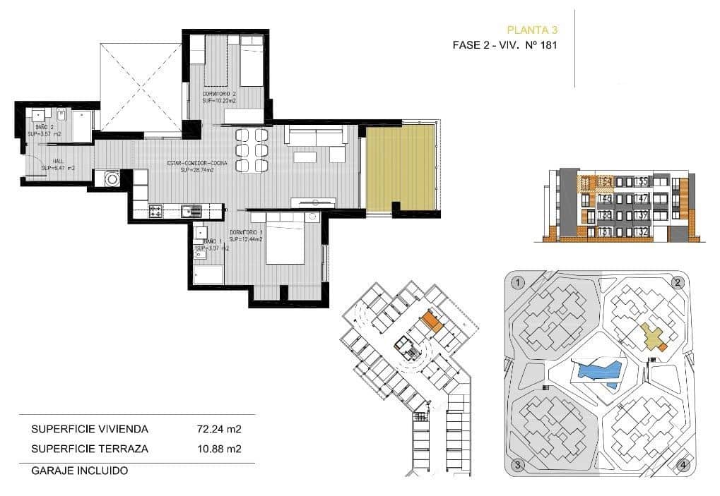 2 soverom Leilighet til salgs i Orihuela Costa med svømmebasseng garasje - € 239 900 (Ref: 5300068)