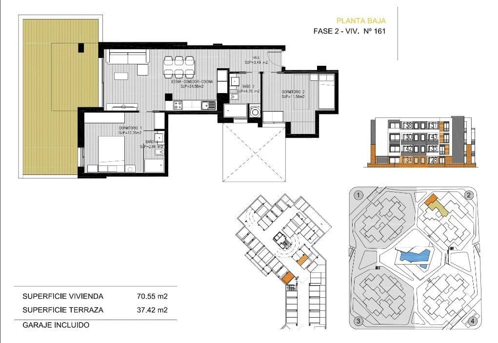 2 soverom Leilighet til salgs i Orihuela Costa med svømmebasseng garasje - € 239 900 (Ref: 5300068)