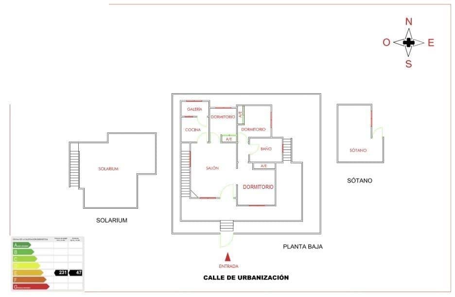 3 bedroom Villa for sale in Algorfa with pool - € 175,000 (Ref: 8741118)
