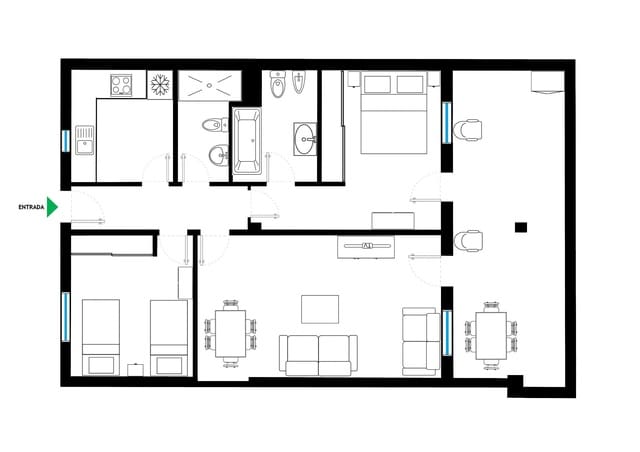 2 Zimmer Wohnung zu vermieten in Los Cristianos, Arona mit Pool - 1.800 € (Ref: 6431409)
