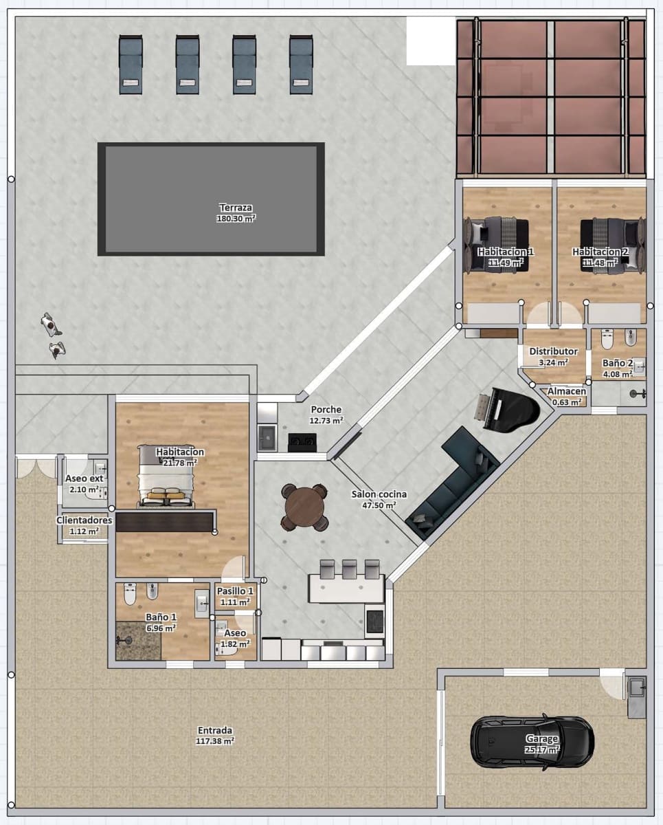 Chalet de 3 habitaciones en Guía de Isora en venta con piscina garaje - 998.000 € (Ref: 9004886)