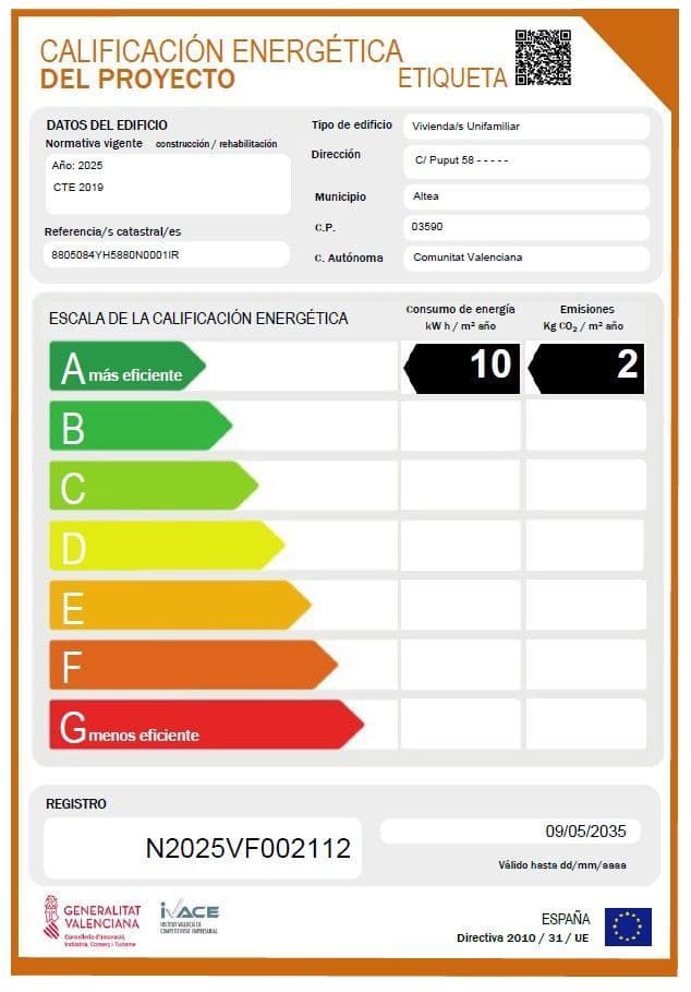 4 makuuhuone Huvila myytävänä paikassa Altea mukana uima-altaan 
autotalli - 2 295 000 € (Ref: 9807371)