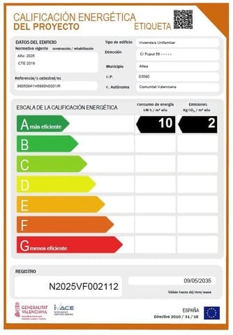 4 makuuhuone Huvila myytävänä paikassa Altea mukana uima-altaan 
autotalli - 2 295 000 € (Ref: 9807371)