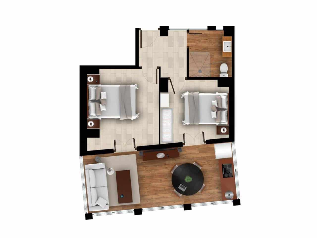 2 sovrum Takvåning att hyra i Alicante stad - 750 € (Ref: 4307074)