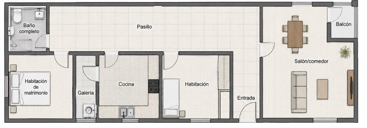 2 Zimmer Wohnung zu verkaufen in Elche / Elx mit Garage - 149.900 € (Ref: 10047327)